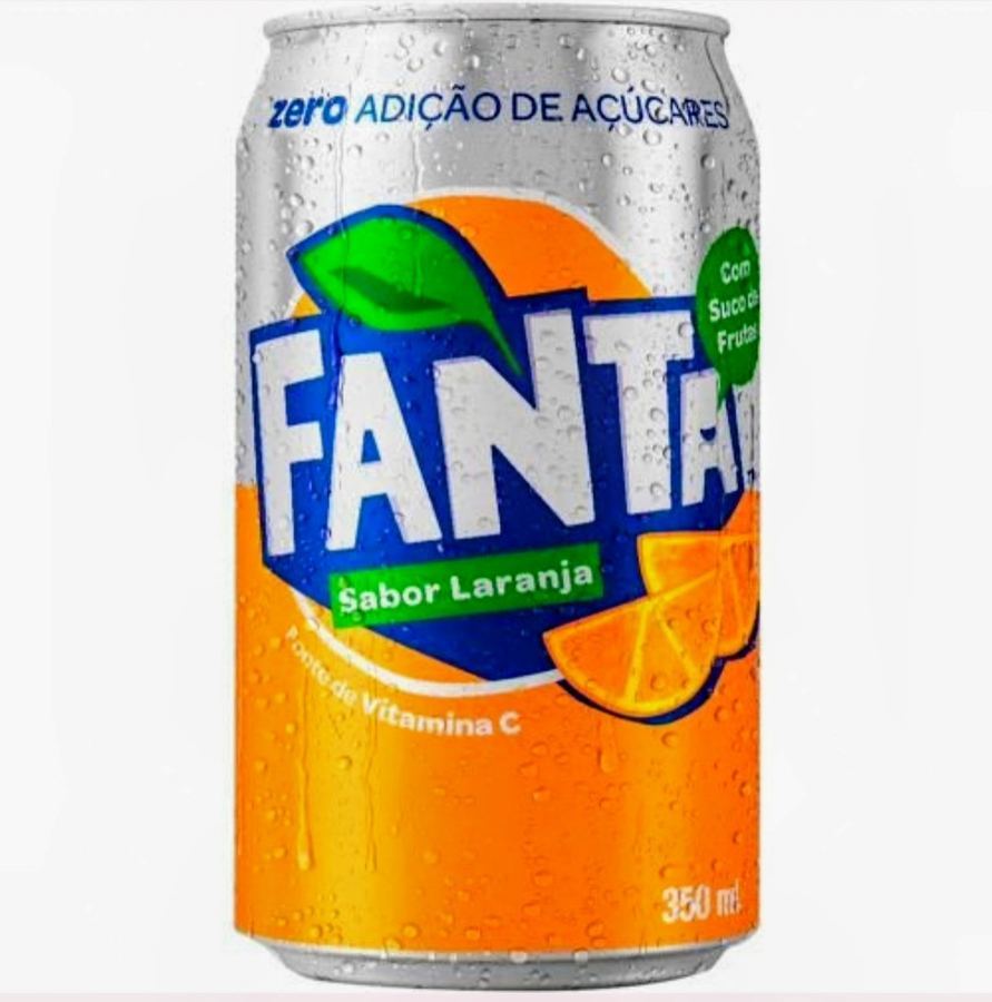Fanta laranja 350ml (sem açúcar).