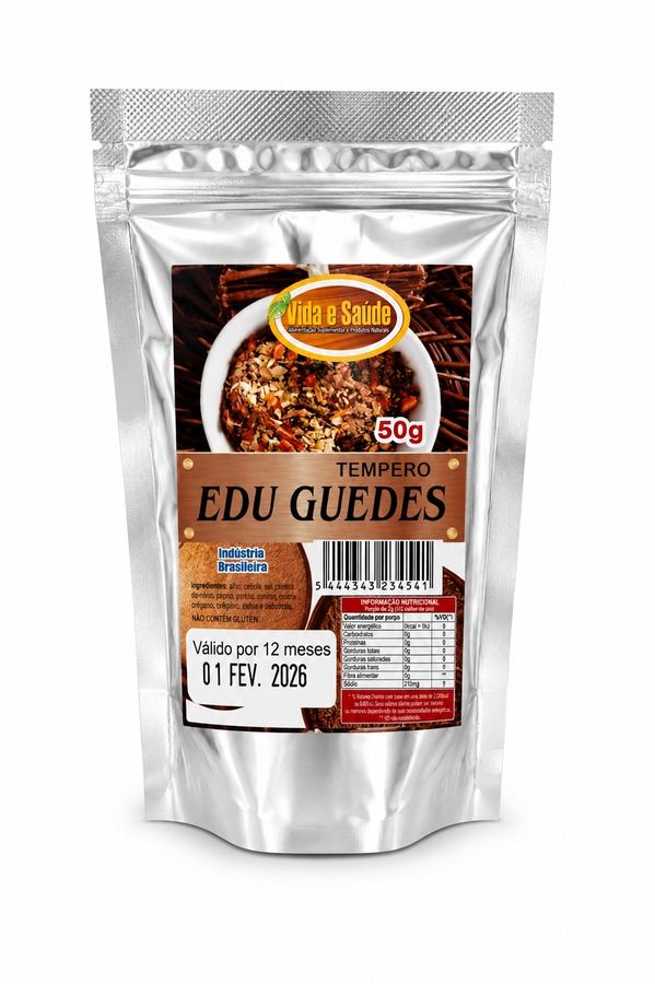 Tempero Edu Guedes Vida e Saúde 50g Praticidade e Sabor Marcante